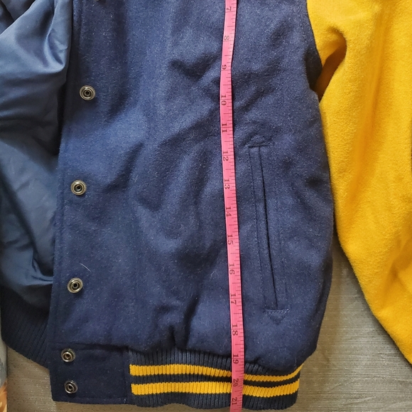 MOSSIMO XXL LETTERMAN JACKET 💛💙 Vintage Varsity Vibes  Wool Bomber Coat - Picture 16 of 16
